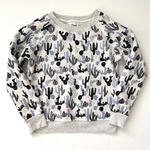 LA Soul Size S Blue Cactus Sweatshirt Crew Neck Long Sleeves Cotton Poly Blend - Picture 2 of 10